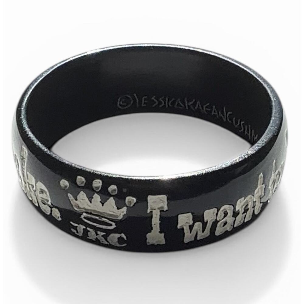 Jessica Kagan Cushman Black Bangle Bracelet 'Girl with the Most Cake' Y2K